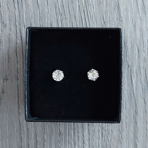 1.2 Carat Natural Topaz Sterling Silver Stud Earrings - Picture 4 of 9